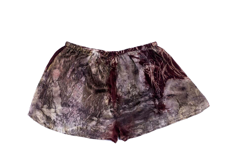 L - Bush Dyed Silk Shorts by Letoria Yulidjirri