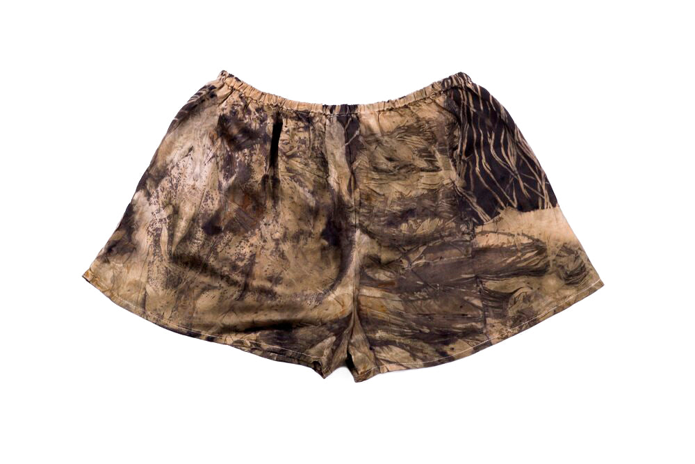 M - Bush Dyed Silk Shorts by Tammy Lalara